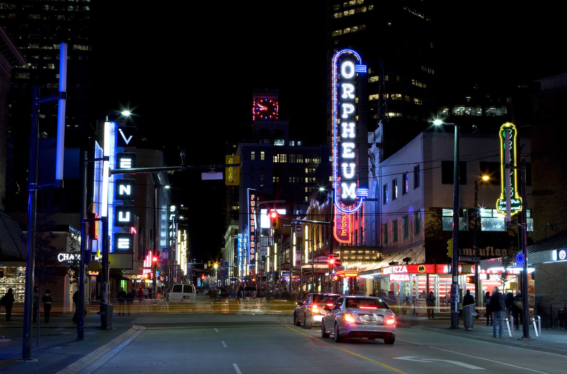Granville Street at Night, Vancouver