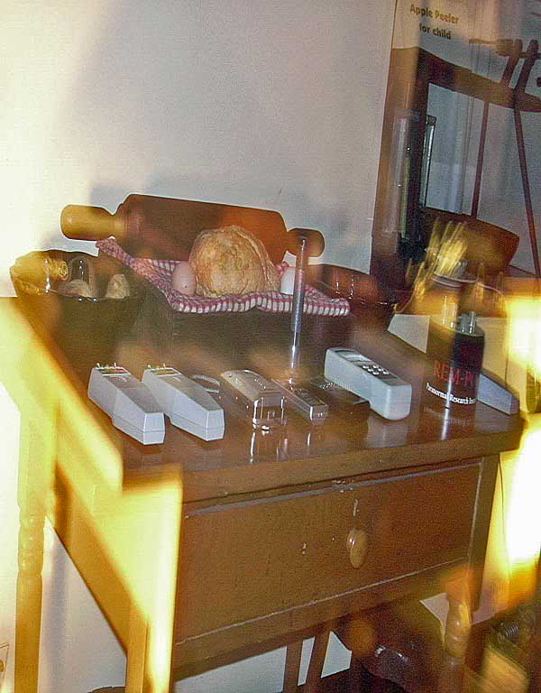 ghost hunting paraphernalia on a table in the sun inn